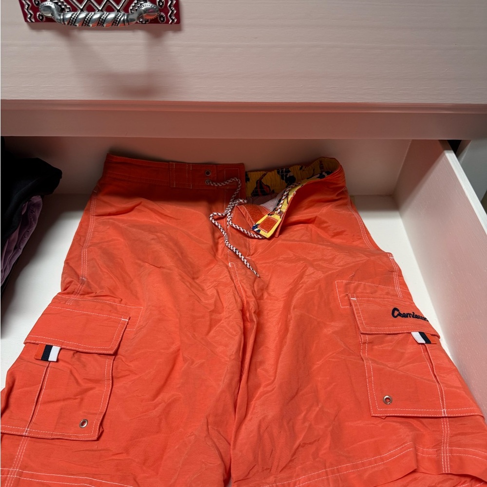 Daniel Cremieux Orange Cargo Shorts Quick-Dry